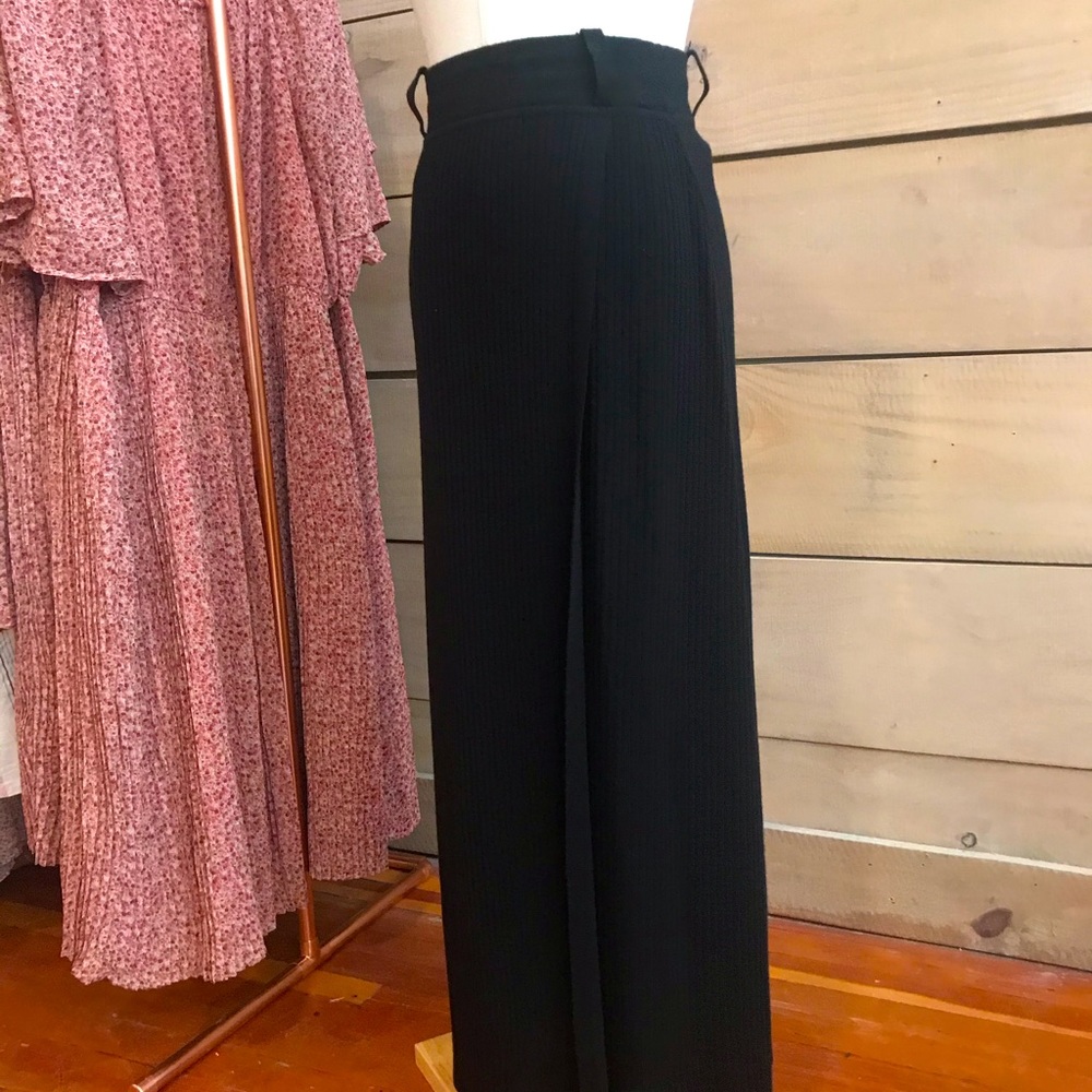 Wool Blend Maxi Wrap Skirt